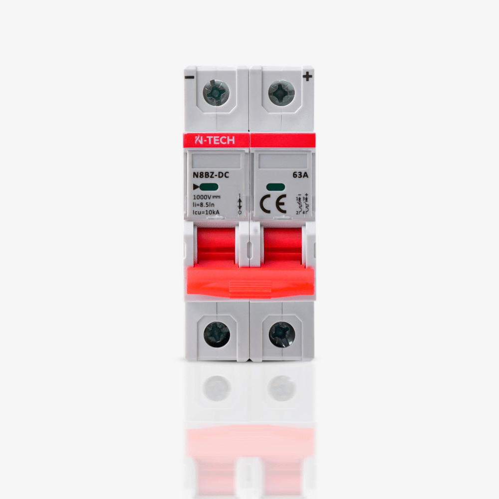 N-Tech N8BZ 2 Pole 63A DC MCB Overload & Short-Circuit Protection