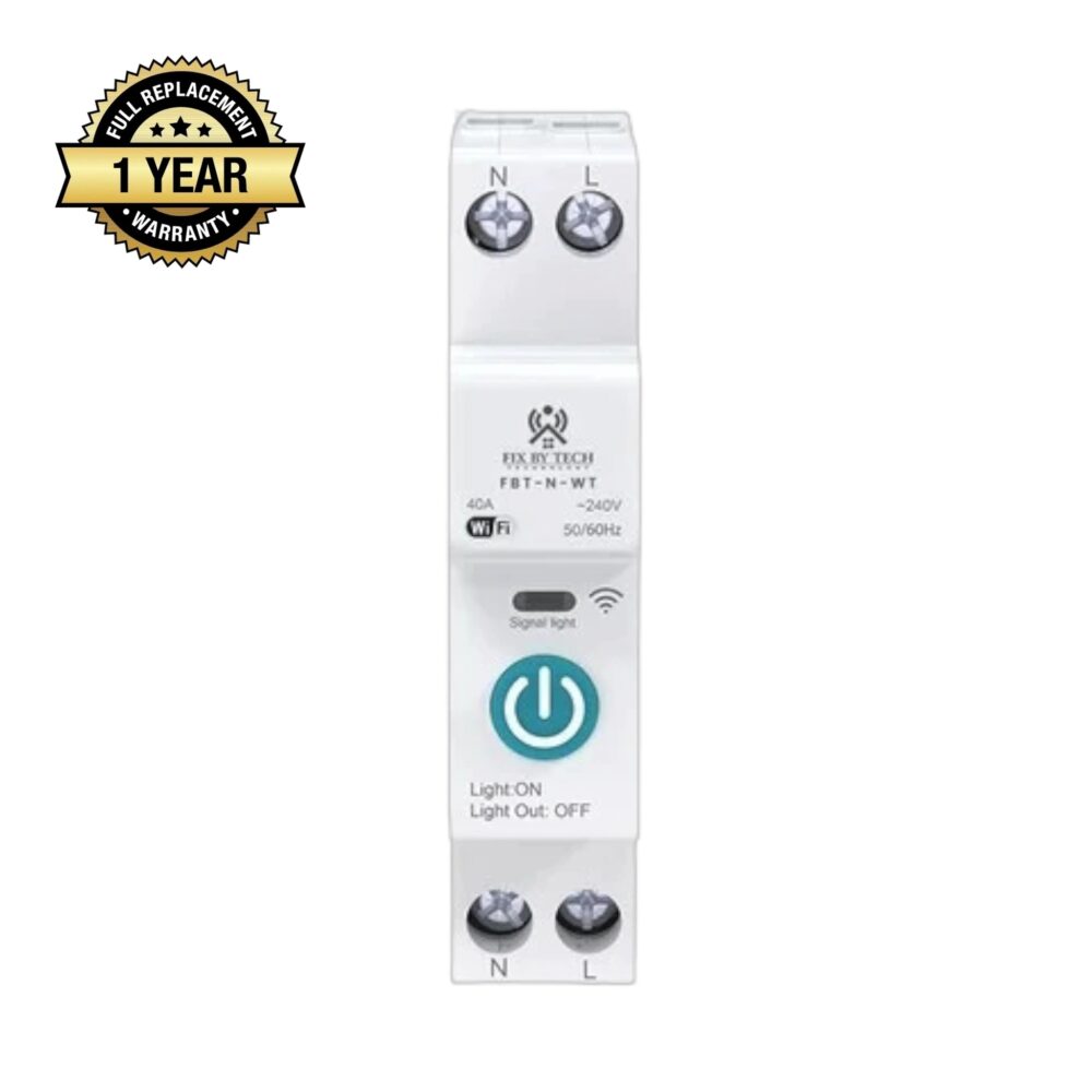 FBT-N-WT Single Phase Din Rail WiFi Smart Timer Switch – Remote Control & Scheduling via App
