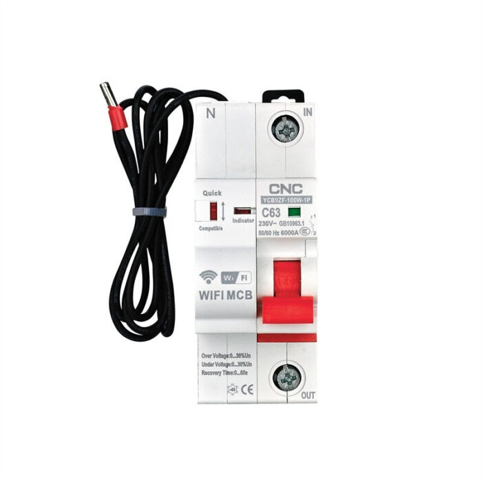 CNC YCB9ZF-100W 1P 63A WiFi Smart Circuit Breaker