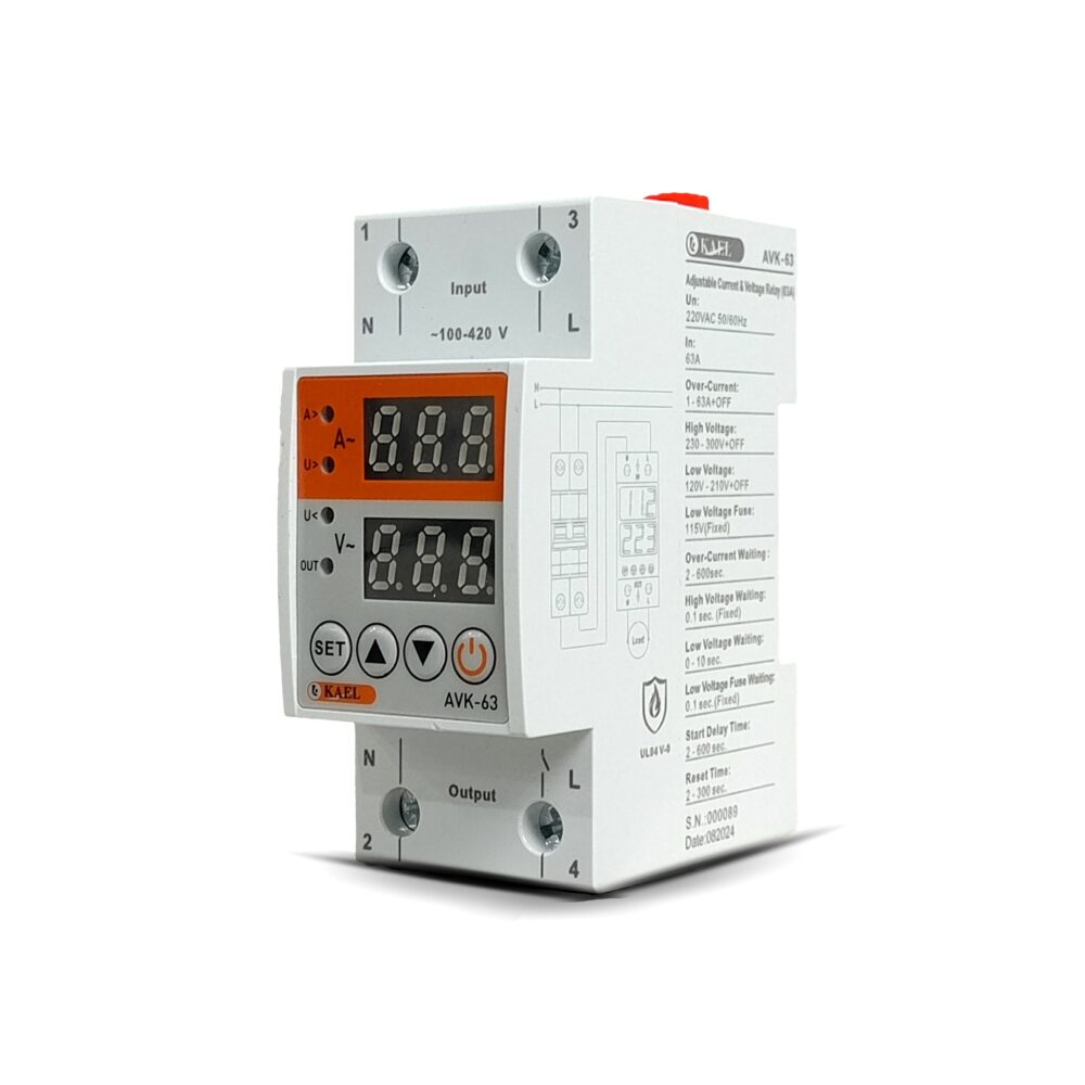 KAEL AVK-63 / AVK-40 63A AC Adjustable Voltages & Current Protector Relay - Image 3