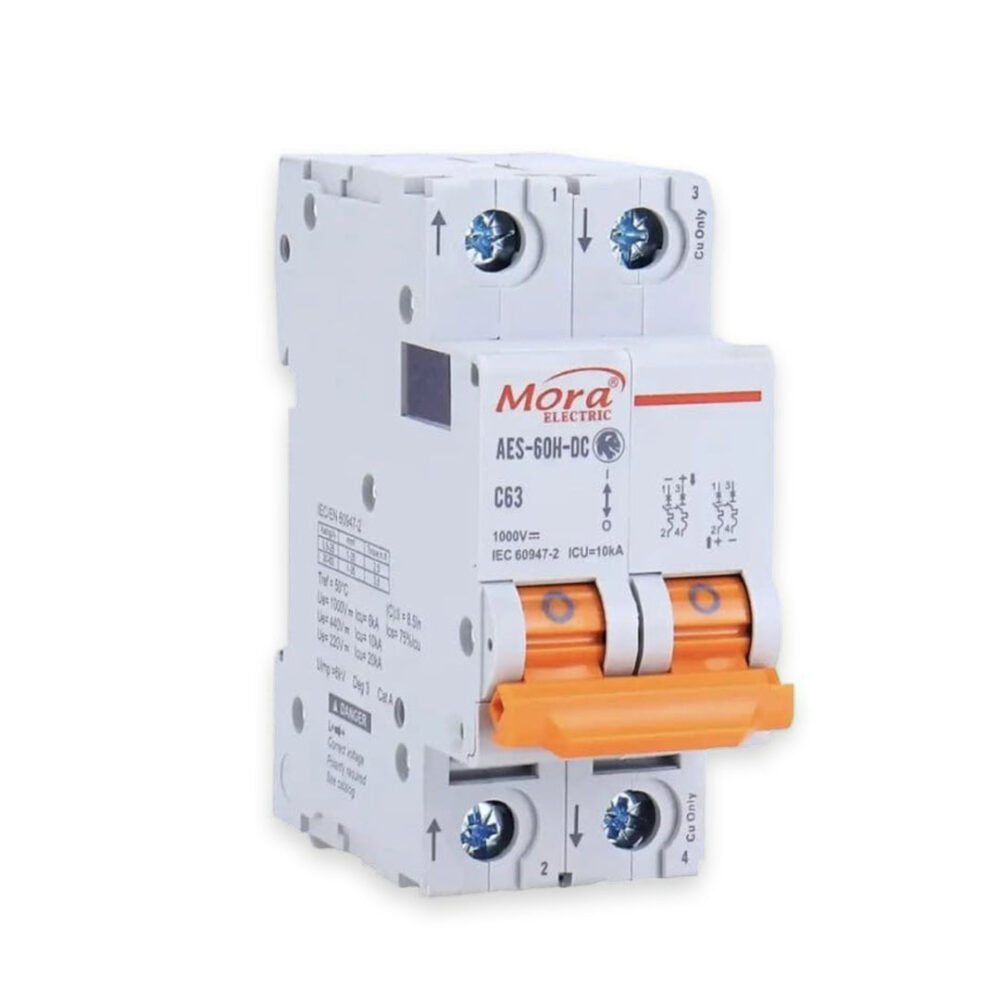 Mora 2P DC 1000V Solar Mini Circuit Breaker MCB - Image 3